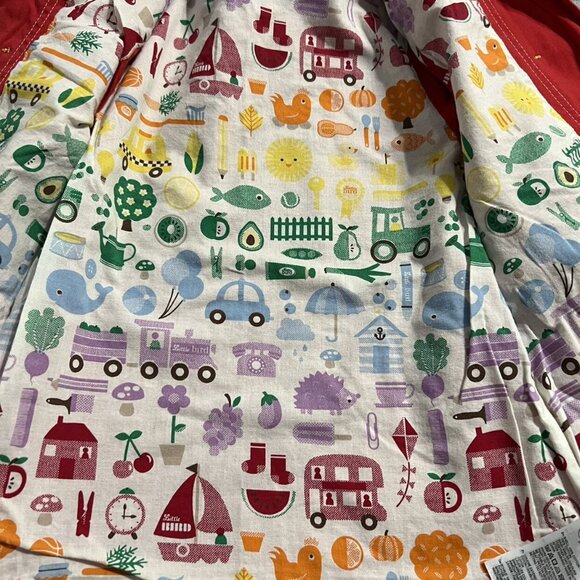 Little Bird By Jools Oliver 3-4Y Red Retro Peacoat Jacket - Picture 5 of 9
